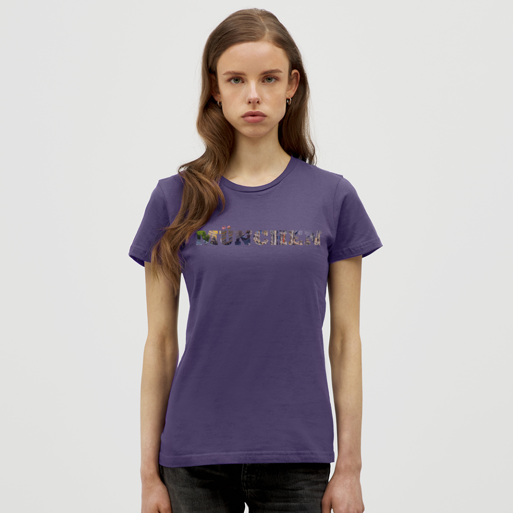 T-Shirt Ladies München "Marienplatz Bold" - Dunkellila