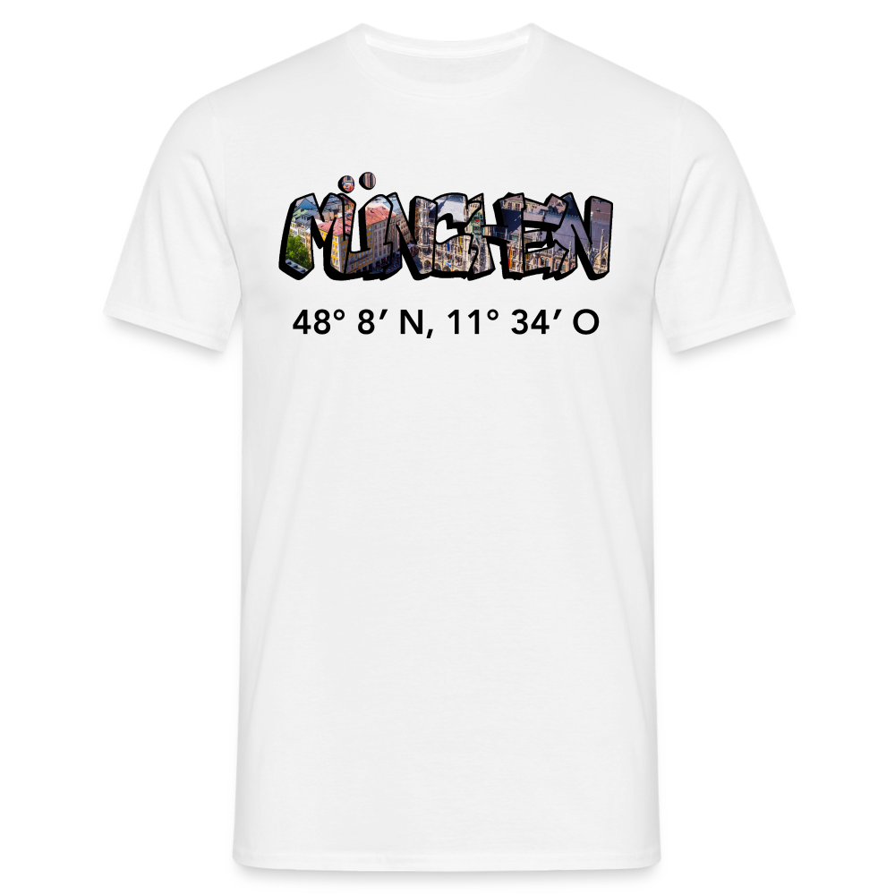 T-Shirt München "Graffiti Marienplatz GPS" - Weiß