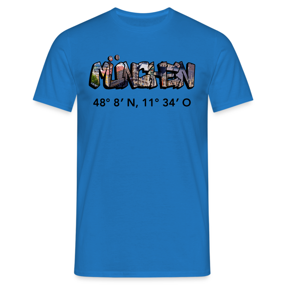 T-Shirt München "Graffiti Marienplatz GPS" - Royalblau