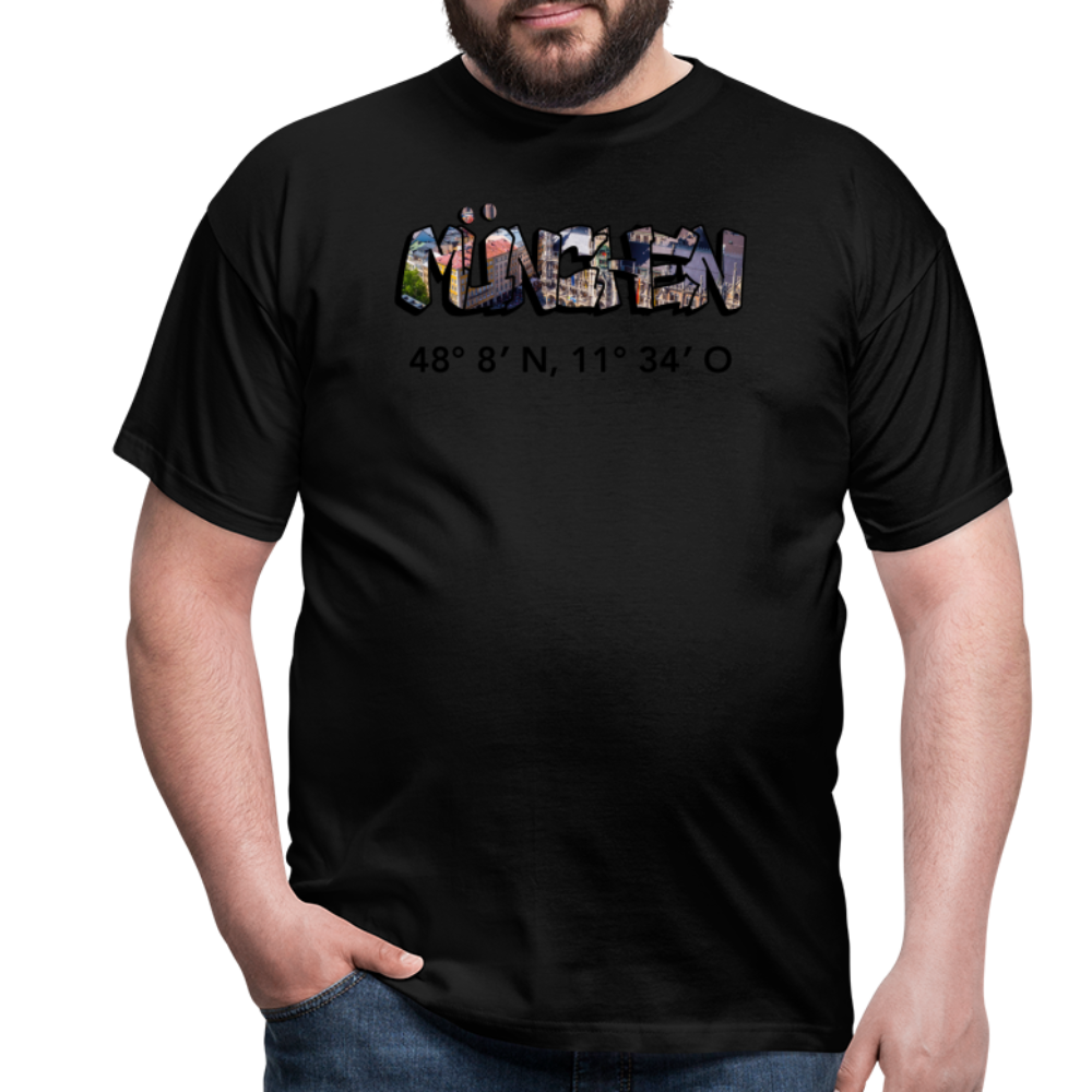 T-Shirt München "Graffiti Marienplatz GPS" - Schwarz