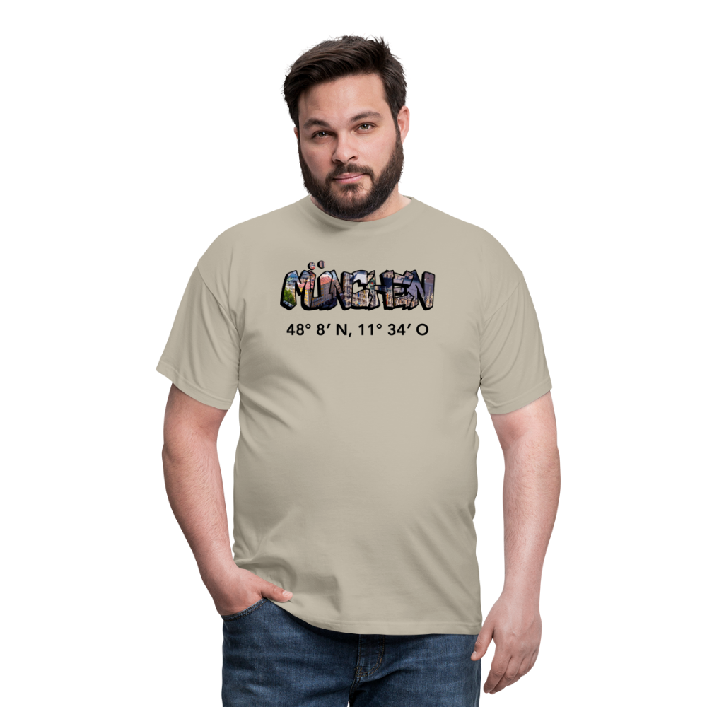 T-Shirt München "Graffiti Marienplatz GPS" - Sandbeige