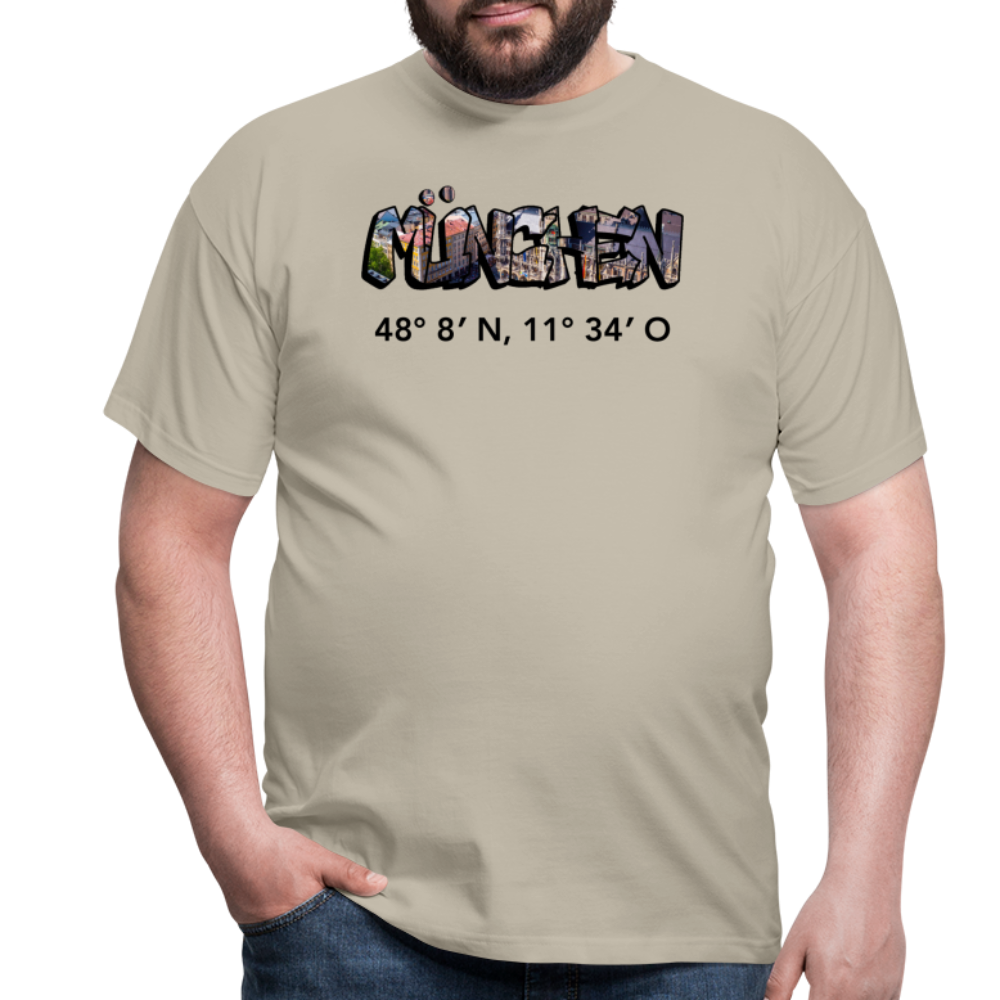 T-Shirt München "Graffiti Marienplatz GPS" - Sandbeige