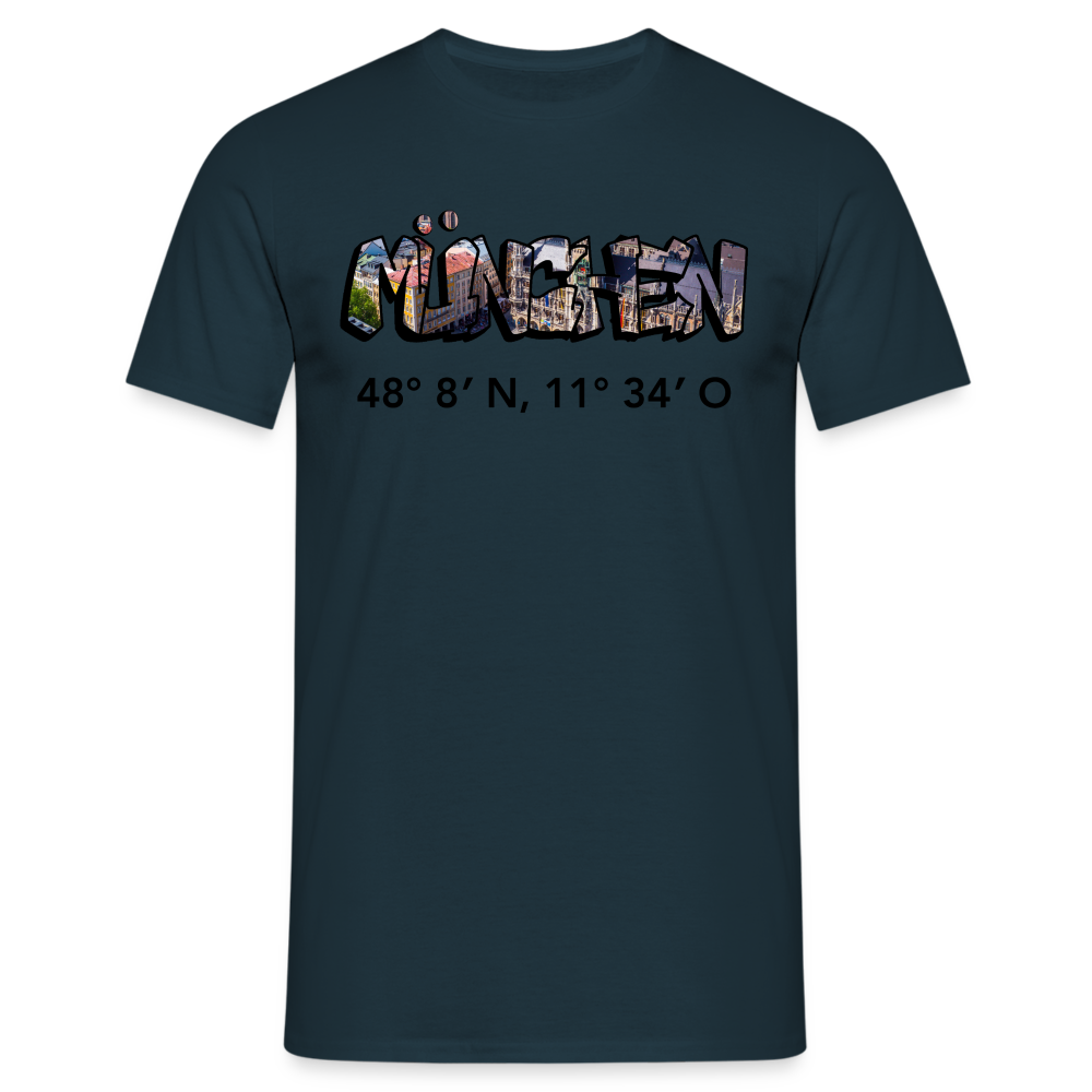 T-Shirt München "Graffiti Marienplatz GPS" - Navy