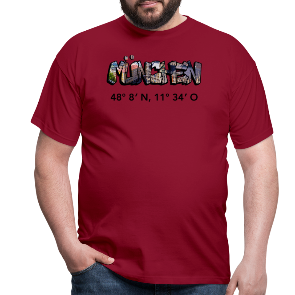 T-Shirt München "Graffiti Marienplatz GPS" - Ziegelrot