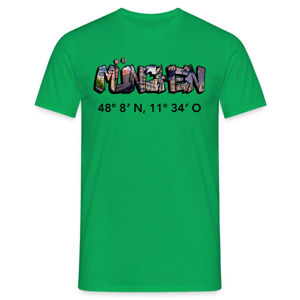 T-Shirt München "Graffiti Marienplatz GPS" - Kelly Green