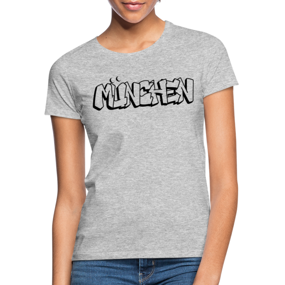 T-Shirt Ladies München "Graffiti" - Grau meliert