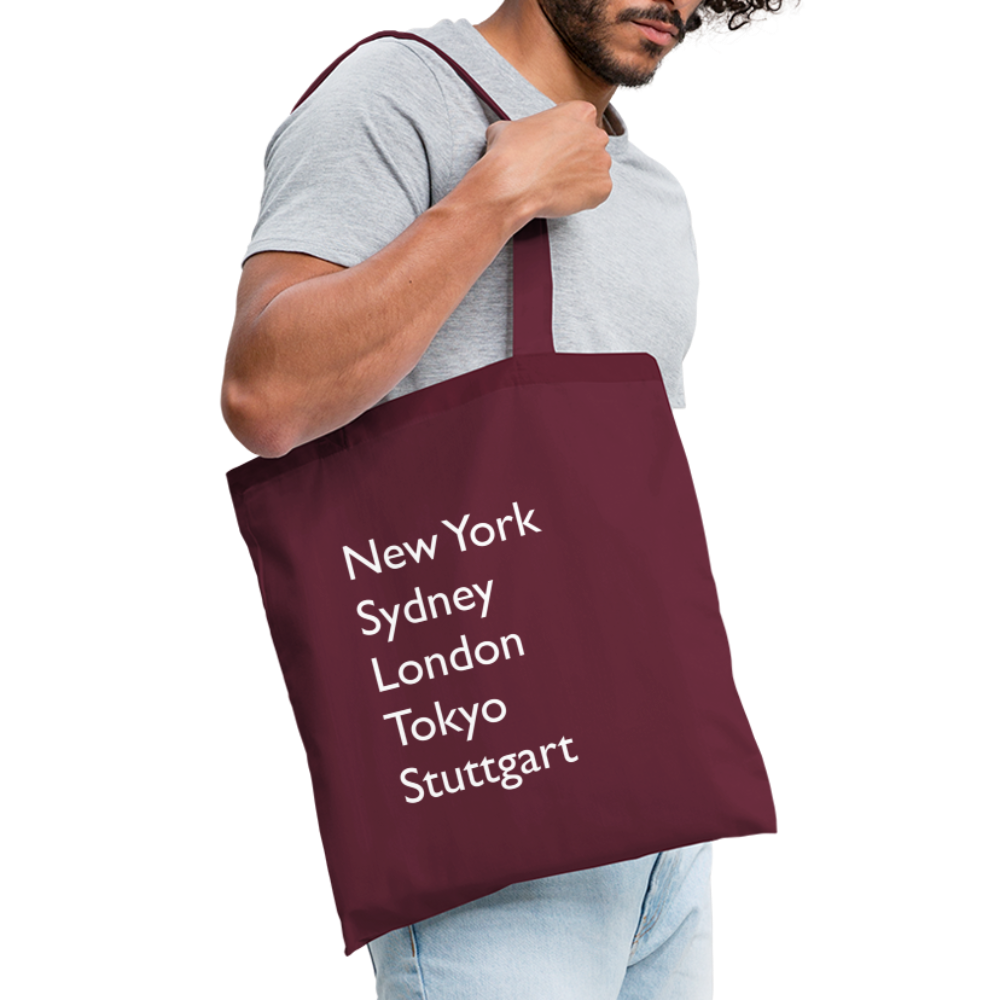 Tote Bag Stuttgart "Metropolen" - Burgunderrot