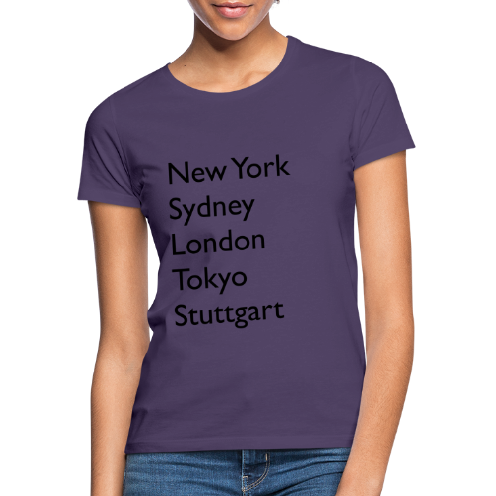 T-Shirt Ladies Stuttgart "Metropolen Big" - Dunkellila