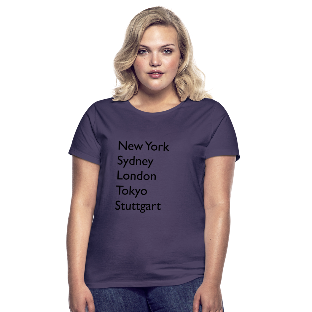 T-Shirt Ladies Stuttgart "Metropolen Big" - Dunkellila