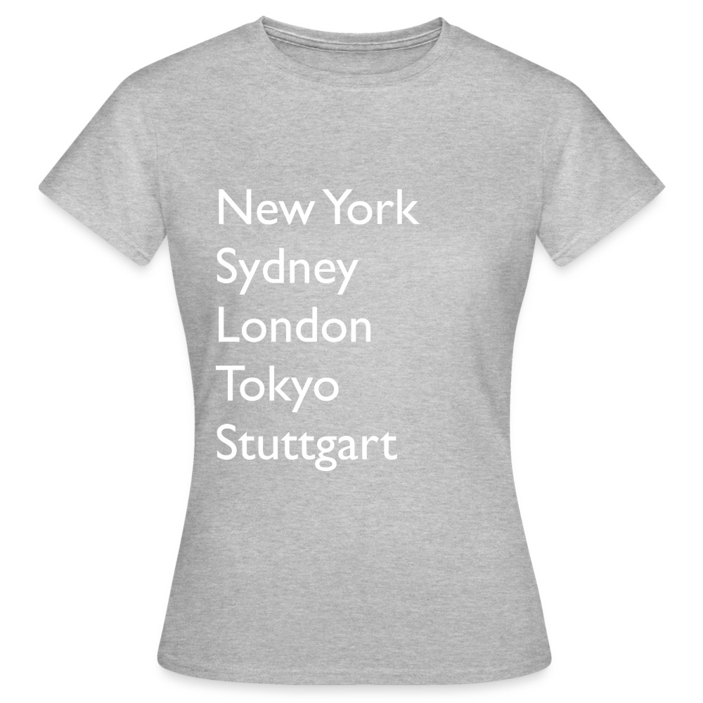 T-Shirt Ladies Stuttgart "Metropolen Big" Bright Edition - Grau meliert