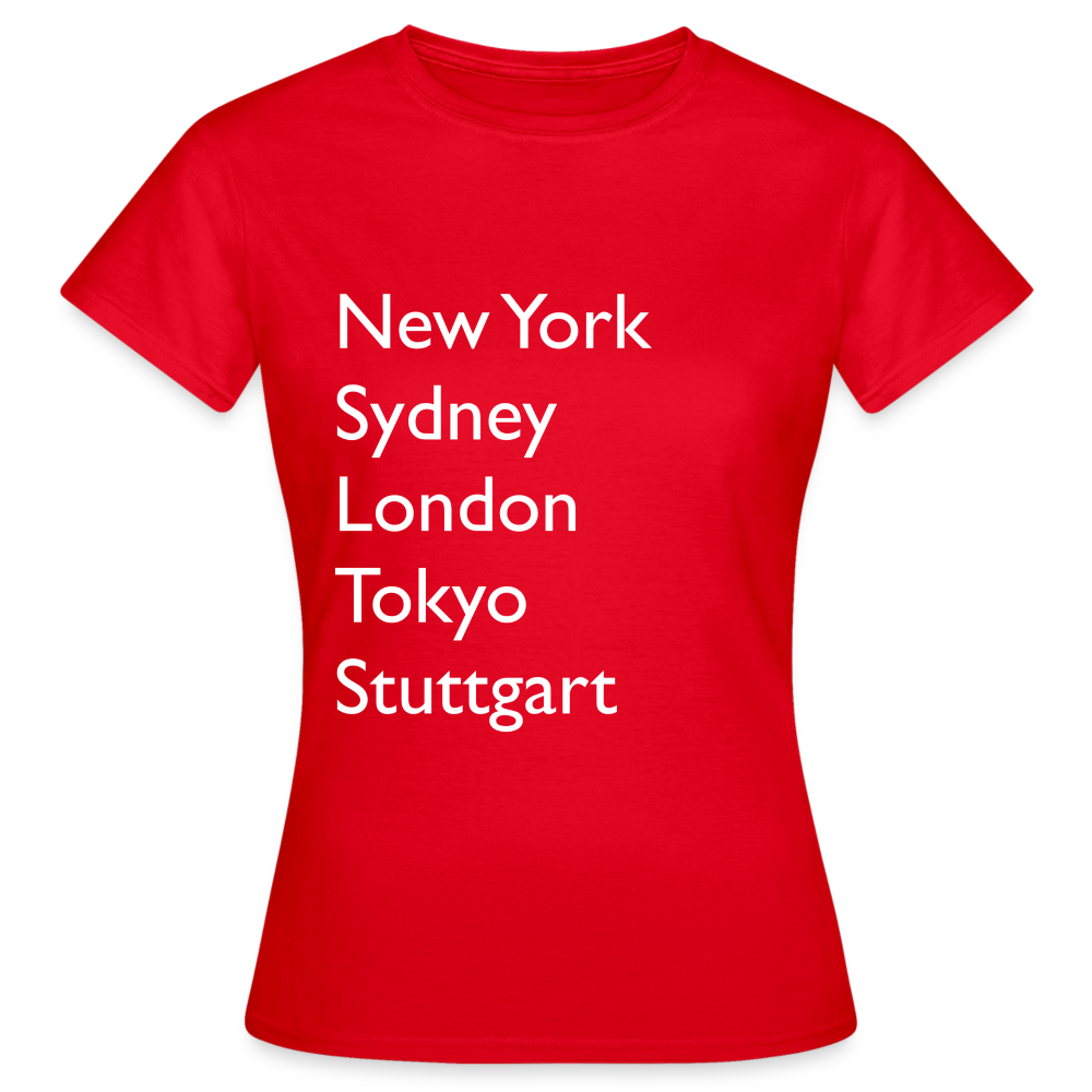 T-Shirt Ladies Stuttgart "Metropolen Big" Bright Edition - Rot