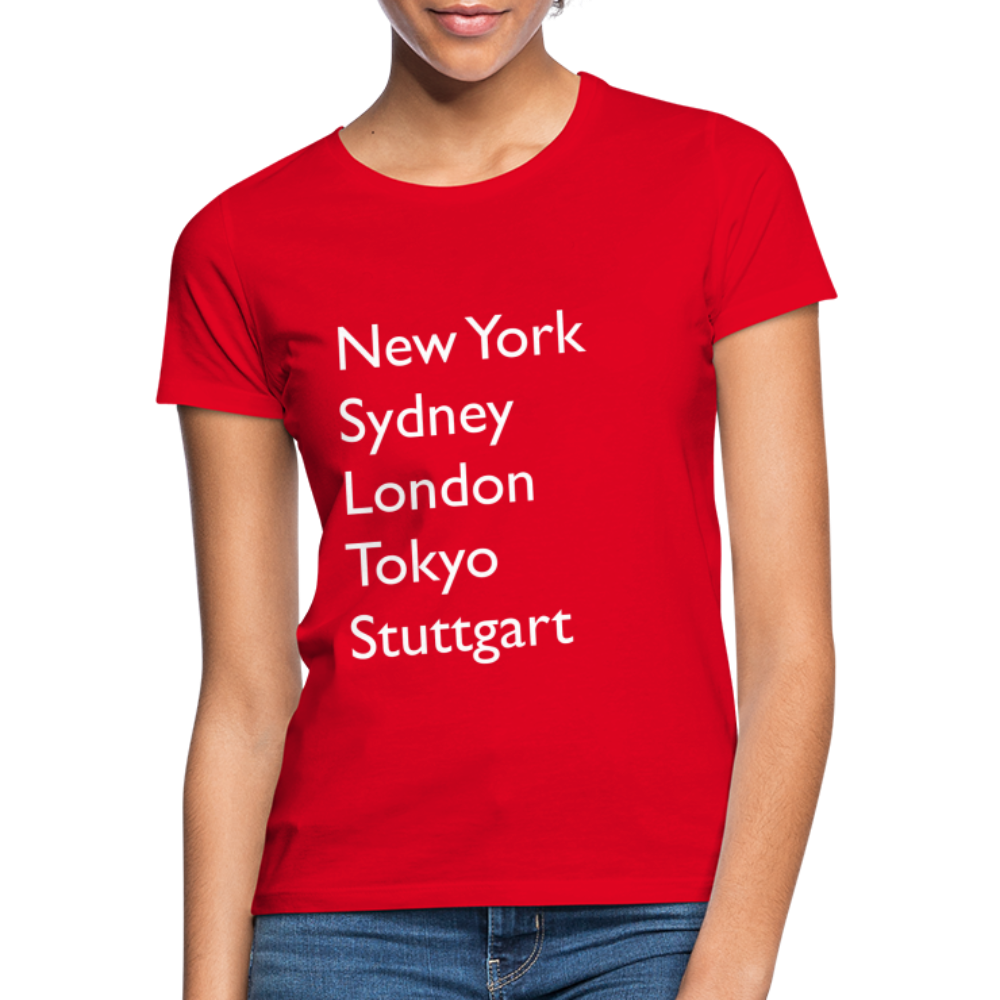 T-Shirt Ladies Stuttgart "Metropolen Big" Bright Edition - Rot