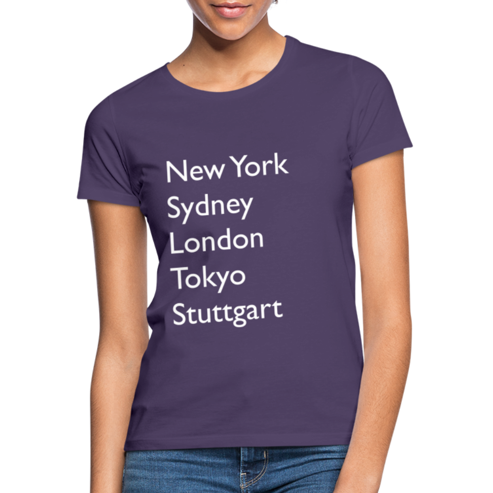 T-Shirt Ladies Stuttgart "Metropolen Big" Bright Edition - Dunkellila