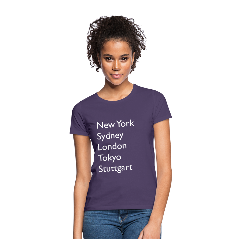 T-Shirt Ladies Stuttgart "Metropolen Big" Bright Edition - Dunkellila