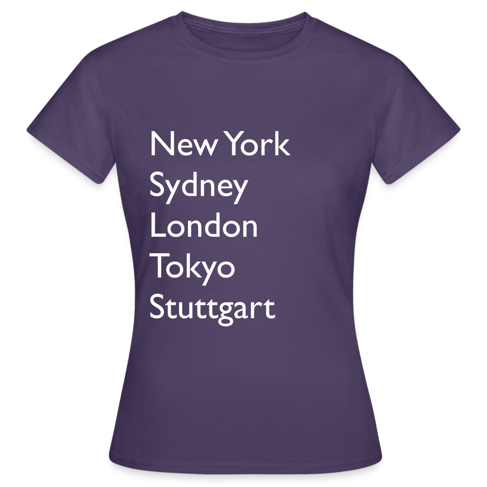 T-Shirt Ladies Stuttgart "Metropolen Big" Bright Edition - Dunkellila
