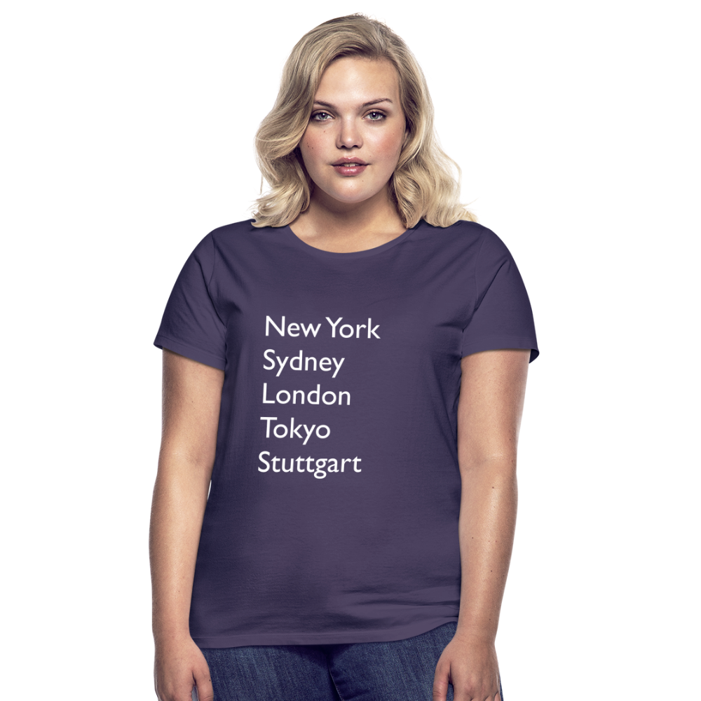 T-Shirt Ladies Stuttgart "Metropolen Big" Bright Edition - Dunkellila