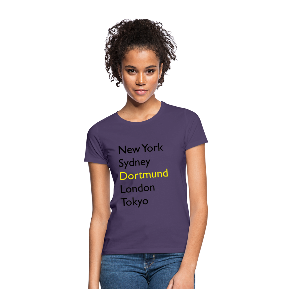 T-Shirt Ladies Dortmund "Metropolen Big" - Dunkellila