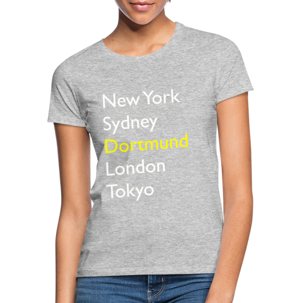 T-Shirt Ladies Dortmund "Metropolen Big" Bright Edition - Grau meliert