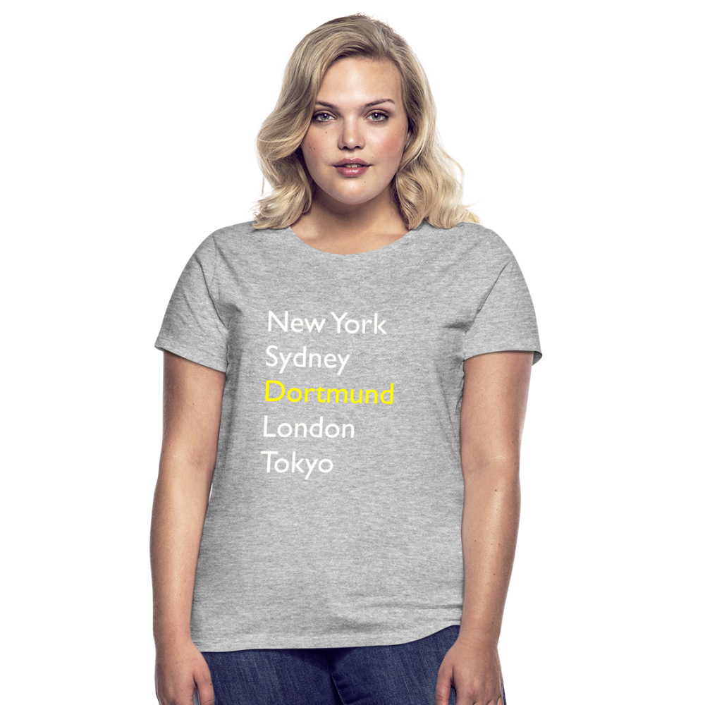 T-Shirt Ladies Dortmund "Metropolen Big" Bright Edition - Grau meliert