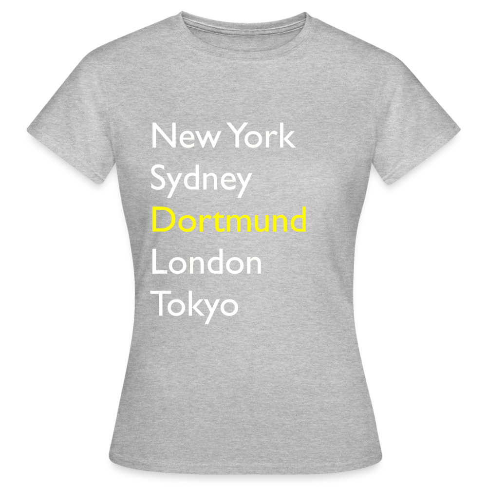 T-Shirt Ladies Dortmund "Metropolen Big" Bright Edition - Grau meliert