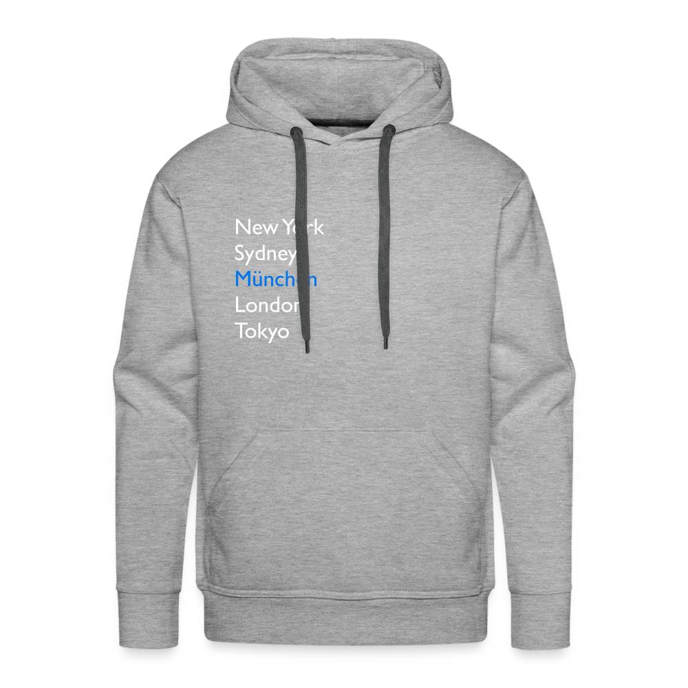 Hoodie München "Metropolen" Bright Edition - Grau meliert