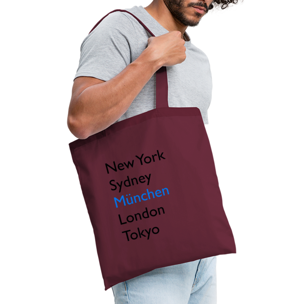 Tote Bag München "Metropolen" - Burgunderrot