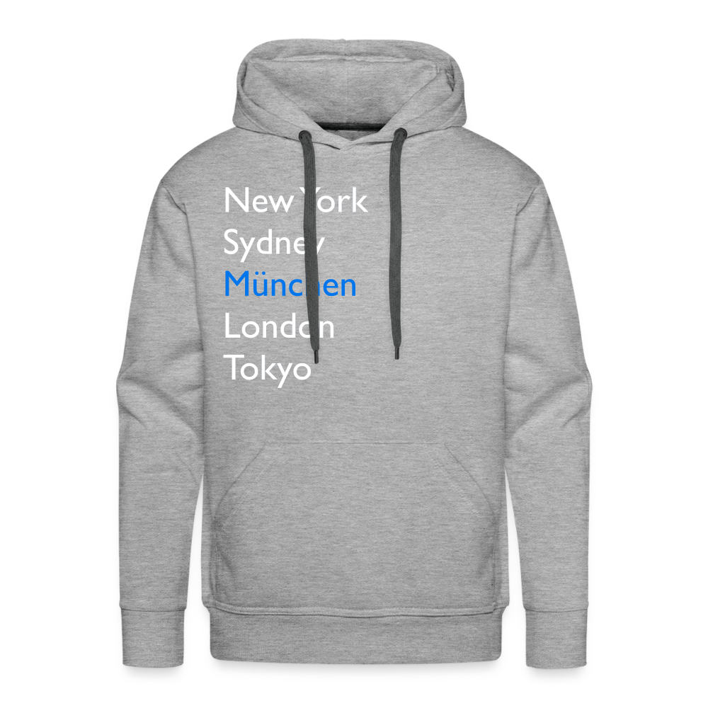 Hoodie München "Metropolen Big" Bright Edition - Grau meliert