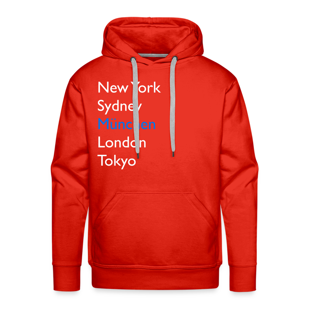 Hoodie München "Metropolen Big" Bright Edition - Rot