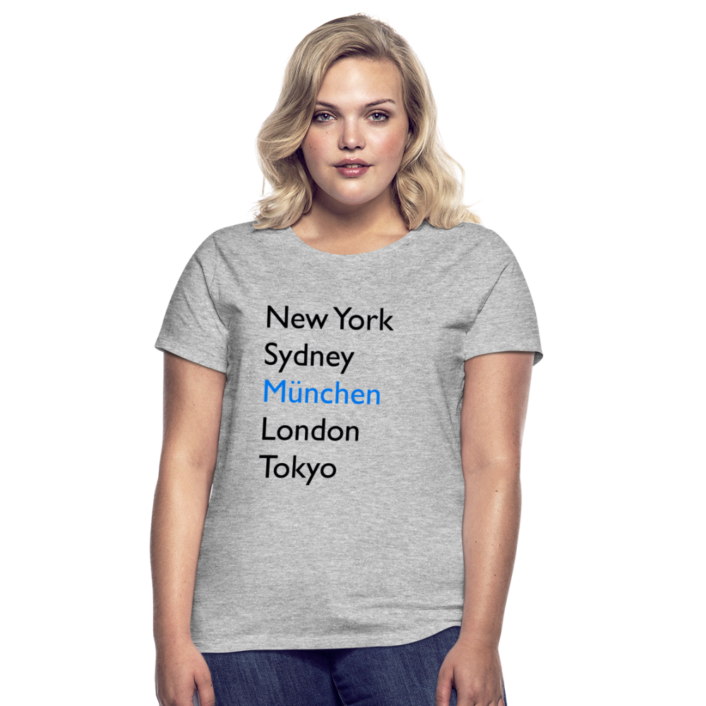 T-Shirt Ladies München "Metropolen Big" - Grau meliert
