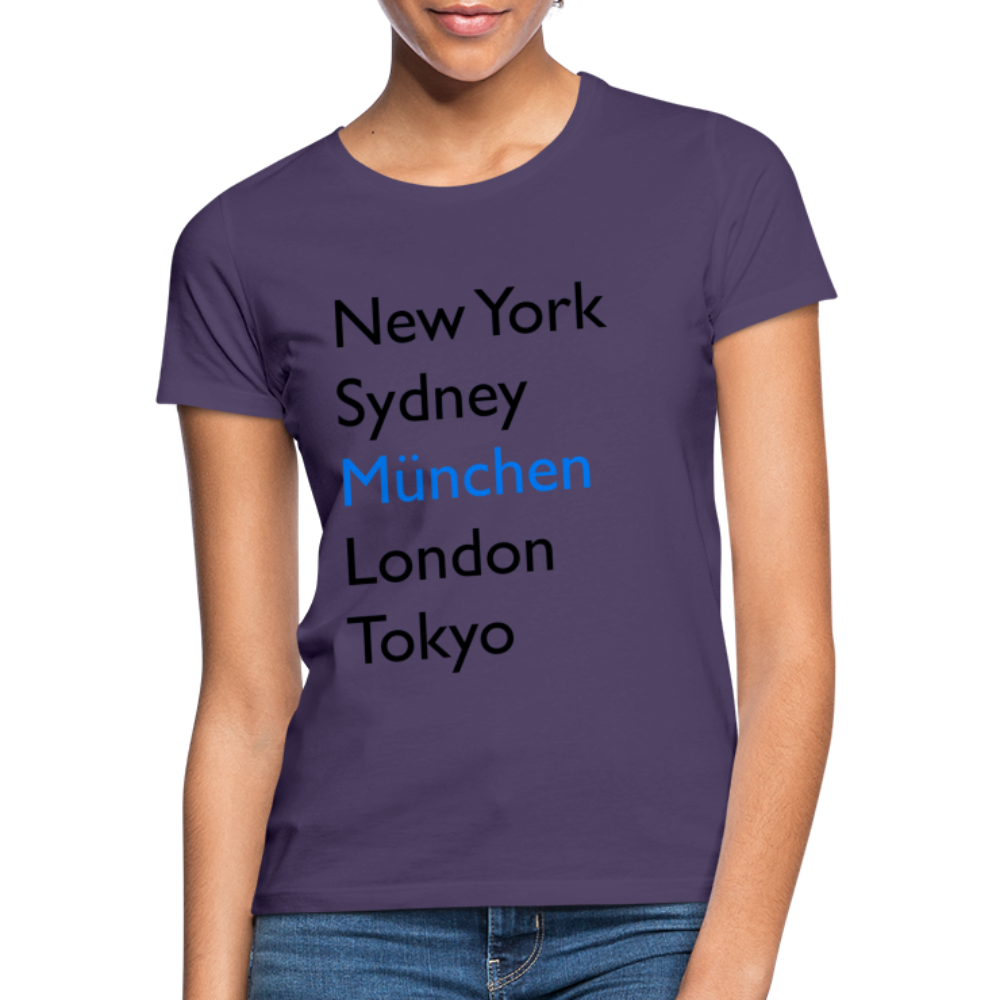 T-Shirt Ladies München "Metropolen Big" - Dunkellila