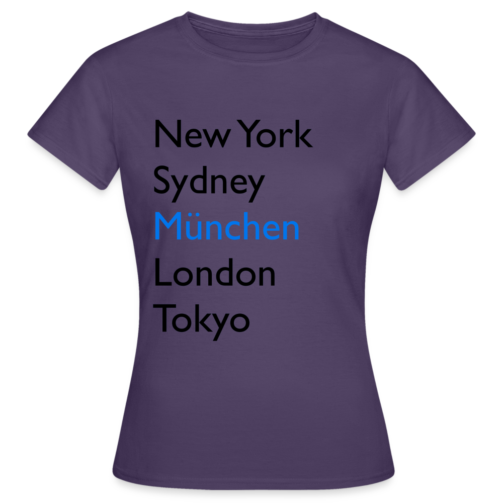 T-Shirt Ladies München "Metropolen Big" - Dunkellila