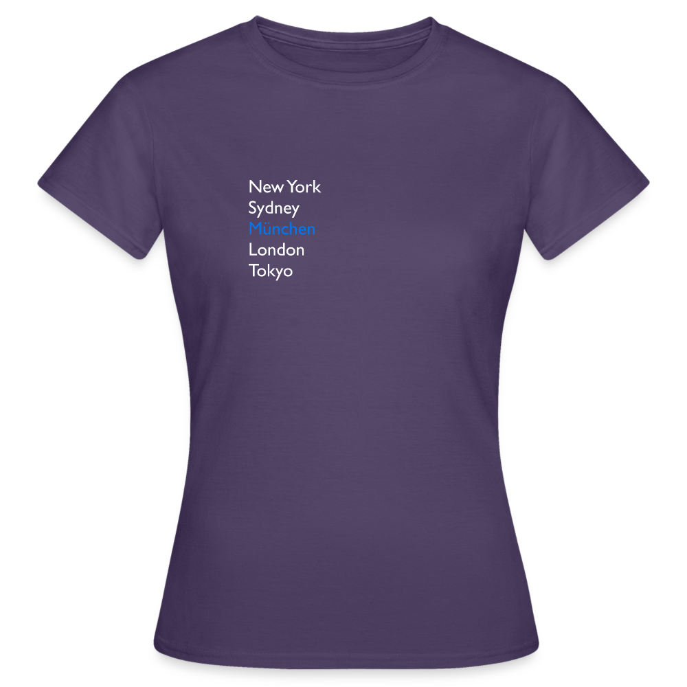 T-Shirt Ladies München "Metropolen" Bright Edition - Dunkellila