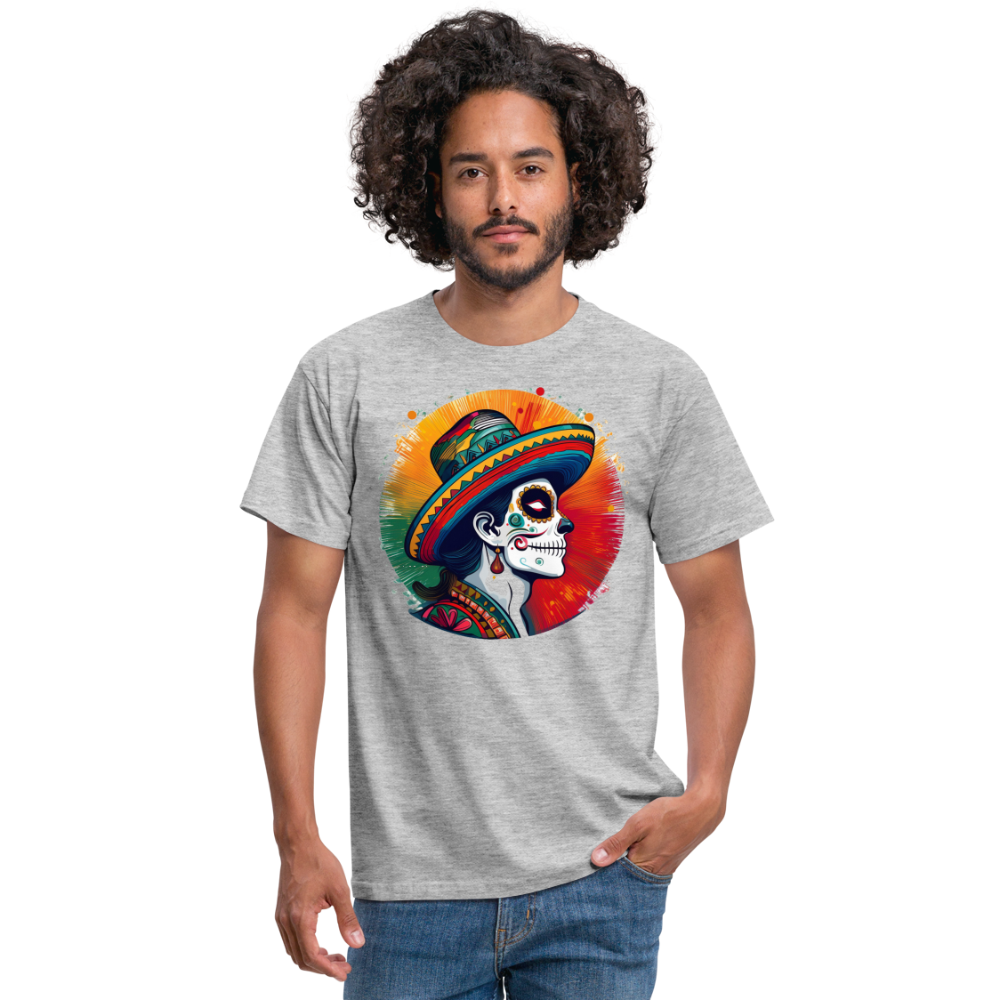 T-Shirt Mexico "La Catrina Side" - Grau meliert