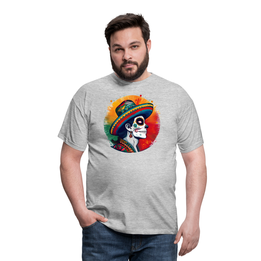 T-Shirt Mexico "La Catrina Side" - Grau meliert