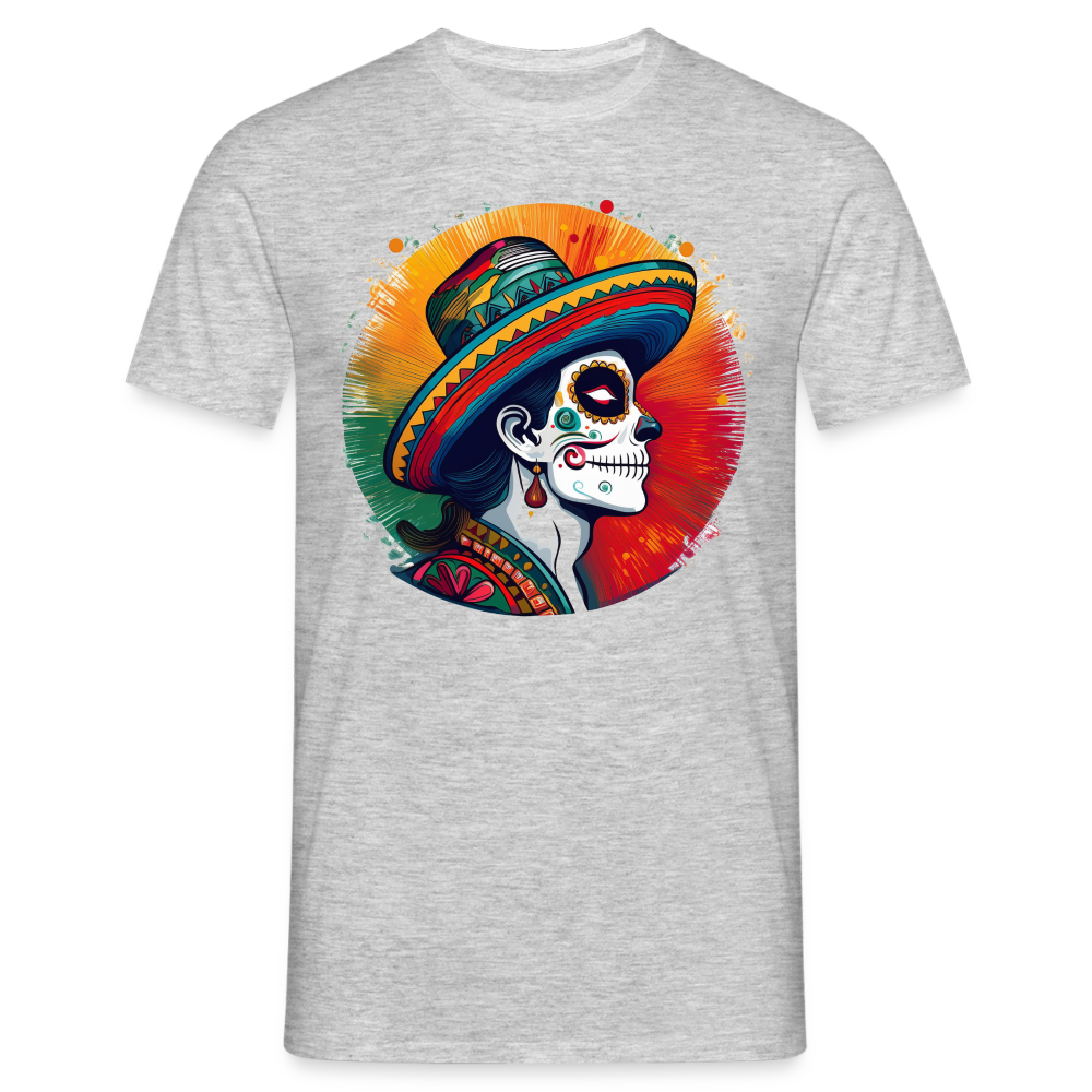 T-Shirt Mexico "La Catrina Side" - Grau meliert