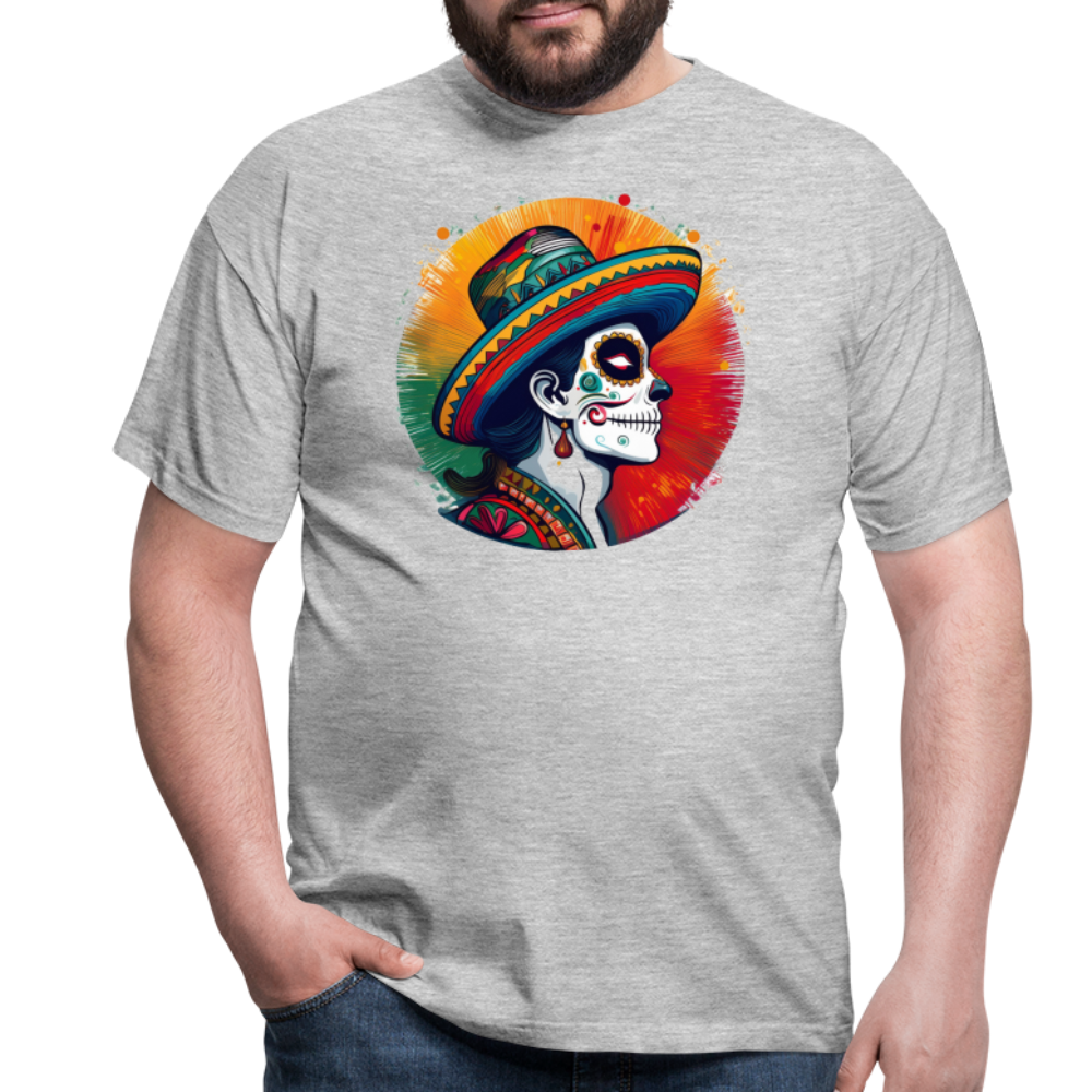 T-Shirt Mexico "La Catrina Side" - Grau meliert