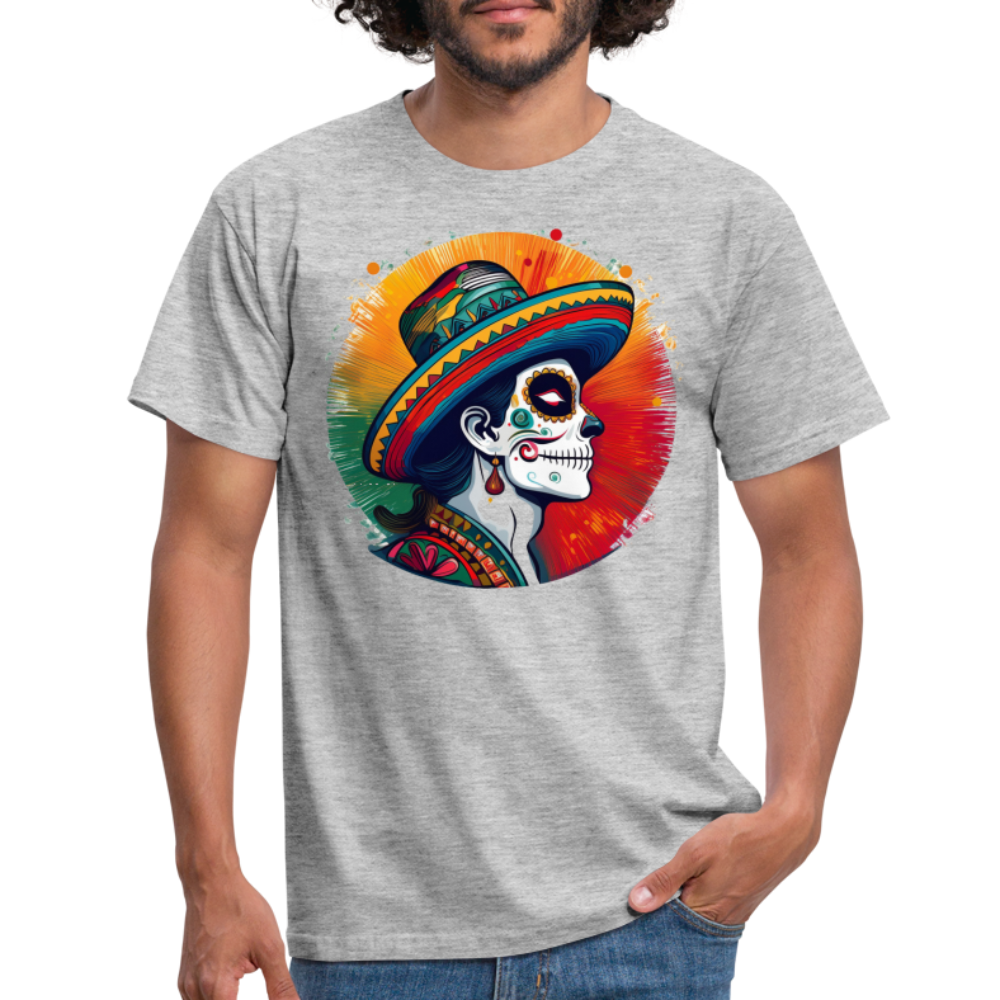 T-Shirt Mexico "La Catrina Side" - Grau meliert