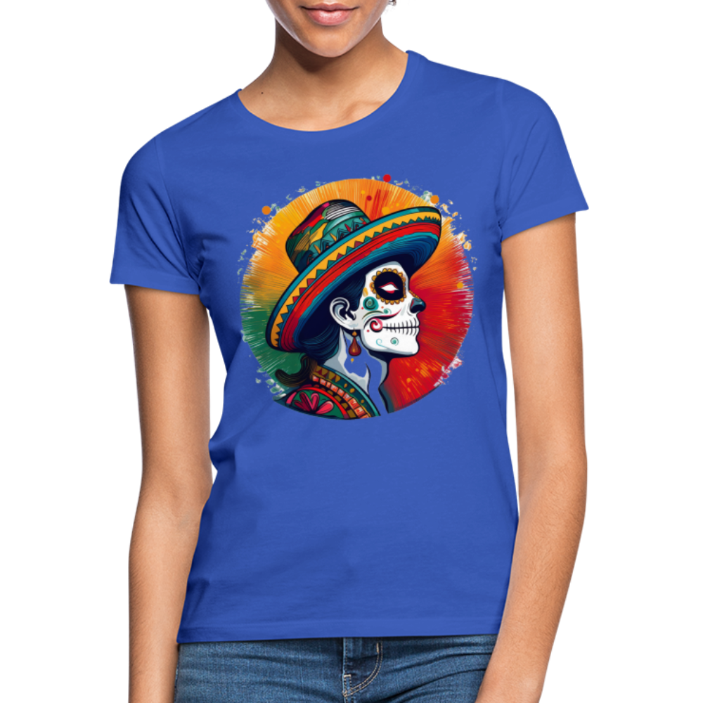 T-Shirt Ladies Mexico "La Catrina Side" - Royalblau