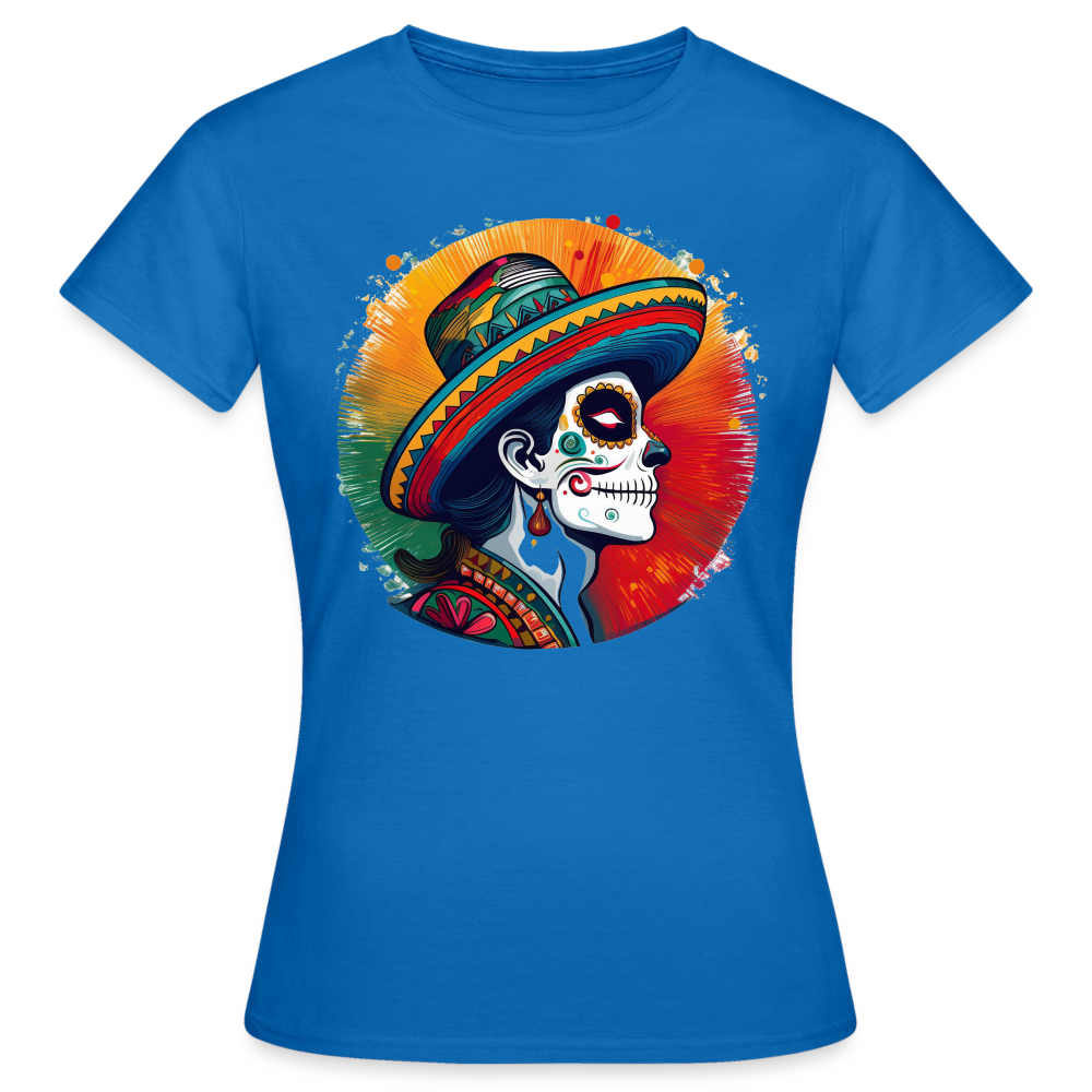 T-Shirt Ladies Mexico "La Catrina Side" - Royalblau