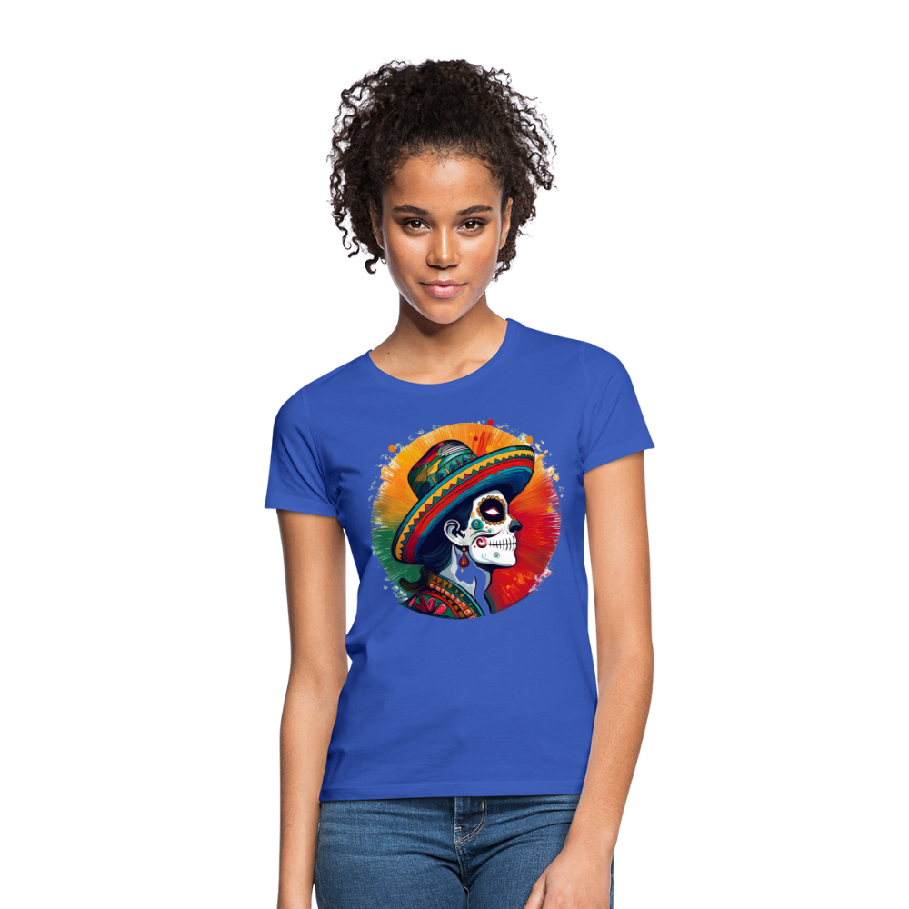 T-Shirt Ladies Mexico "La Catrina Side" - Royalblau