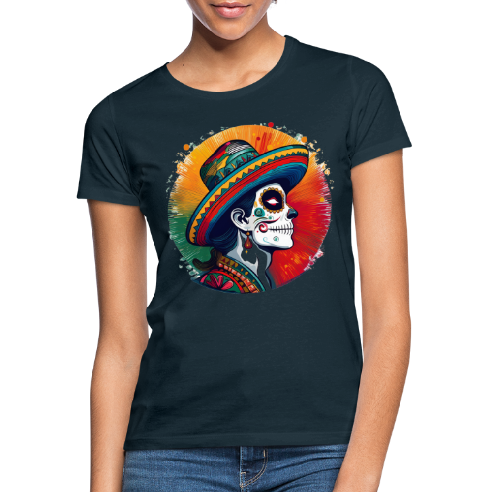 T-Shirt Ladies Mexico "La Catrina Side" - Navy
