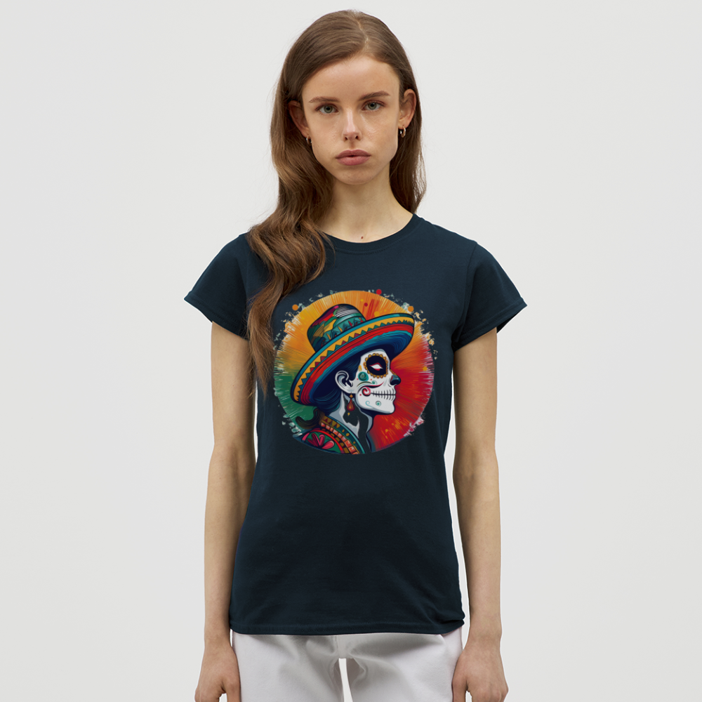 T-Shirt Ladies Mexico "La Catrina Side" - Navy
