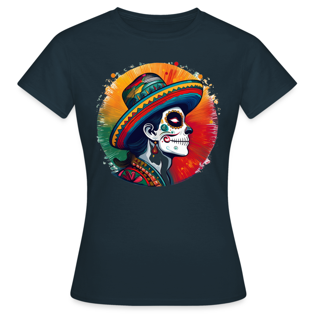 T-Shirt Ladies Mexico "La Catrina Side" - Navy