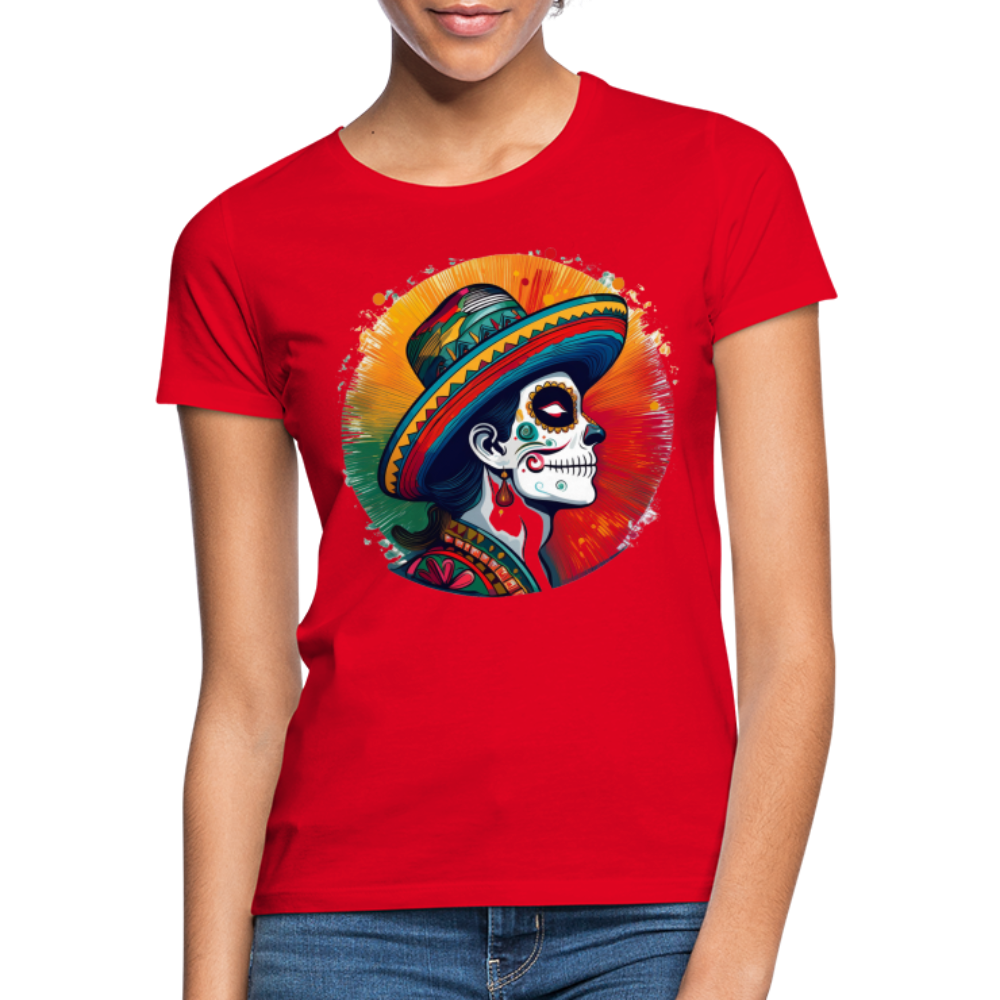 T-Shirt Ladies Mexico "La Catrina Side" - Rot