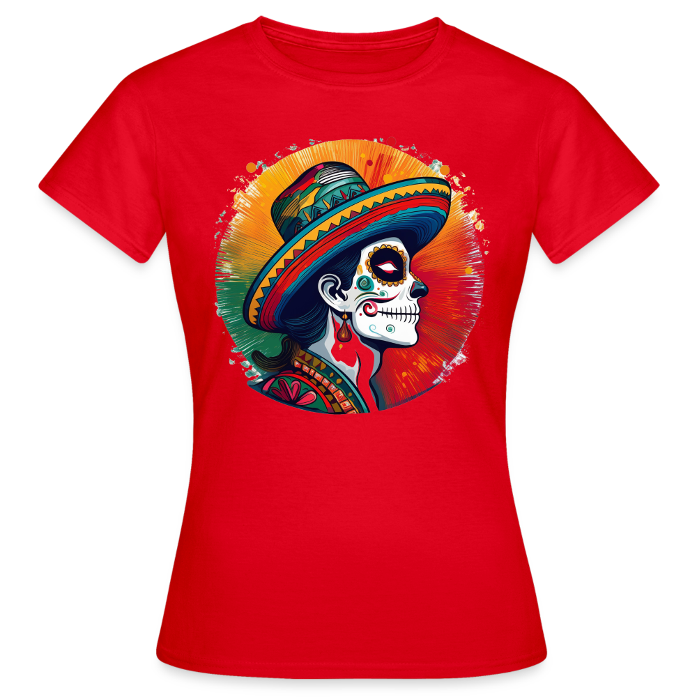 T-Shirt Ladies Mexico "La Catrina Side" - Rot