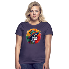 T-Shirt Ladies Mexico "La Catrina Side" - Dunkellila