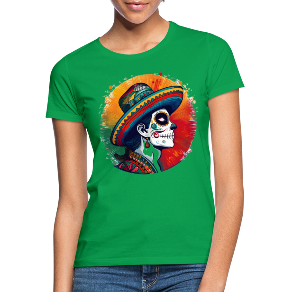 T-Shirt Ladies Mexico "La Catrina Side" - Kelly Green