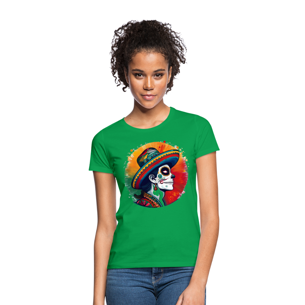 T-Shirt Ladies Mexico "La Catrina Side" - Kelly Green