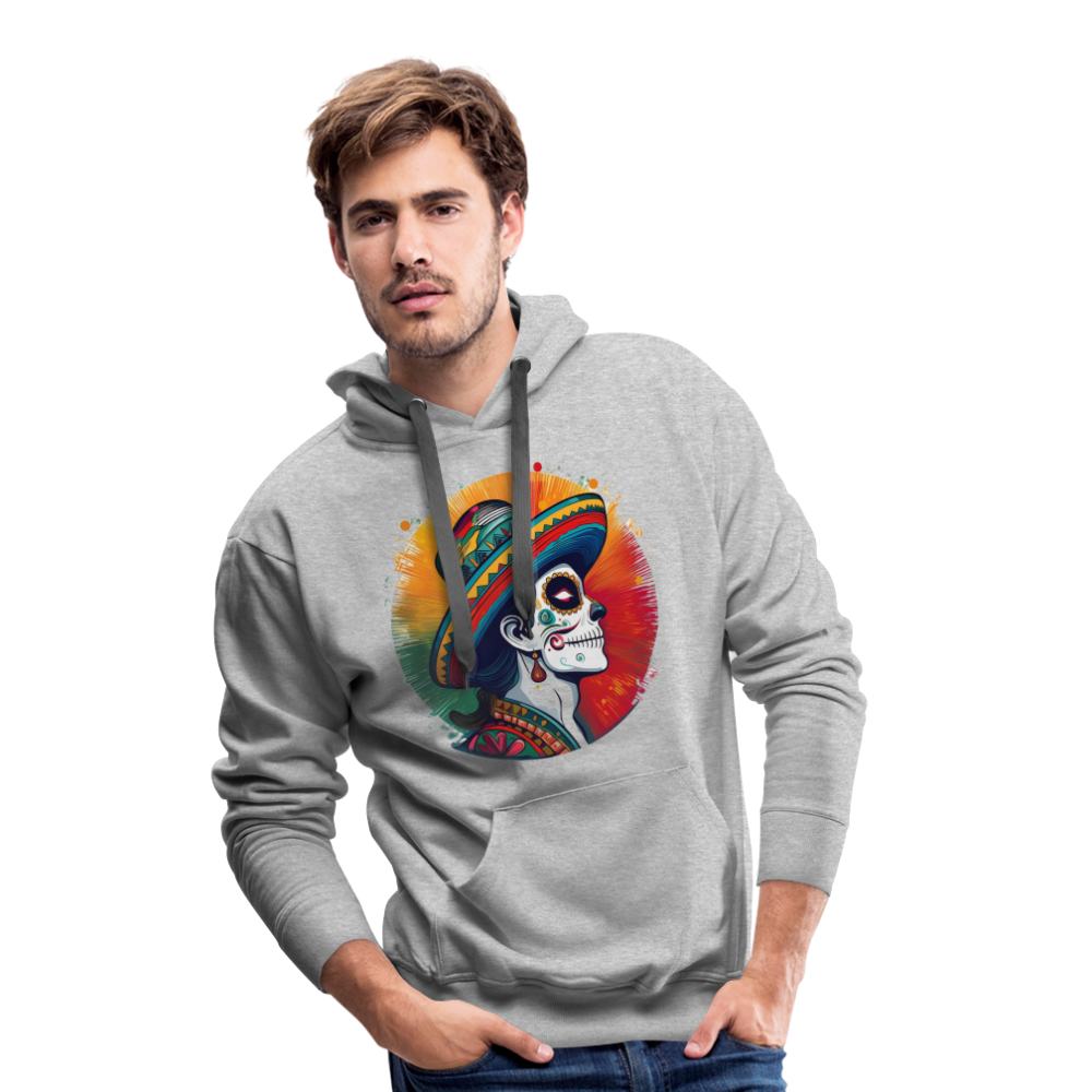 Hoodie Mexico "La Catrina Side" - Grau meliert