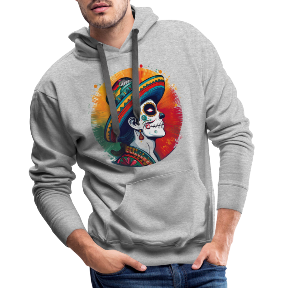 Hoodie Mexico "La Catrina Side" - Grau meliert